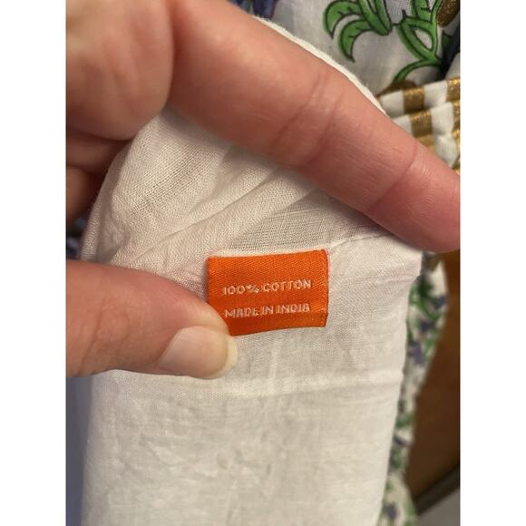 Oliphant White Ruffle Collar flutter sleeve Lupina Floral maxi dress size XXL - Picture 11 of 11